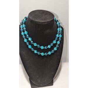Blue Green Double Strand Necklace